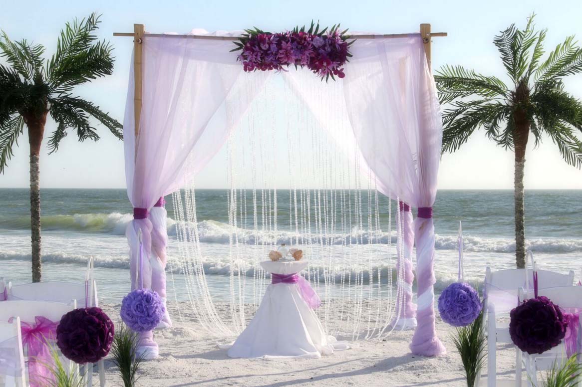 lilac beach wedding theme