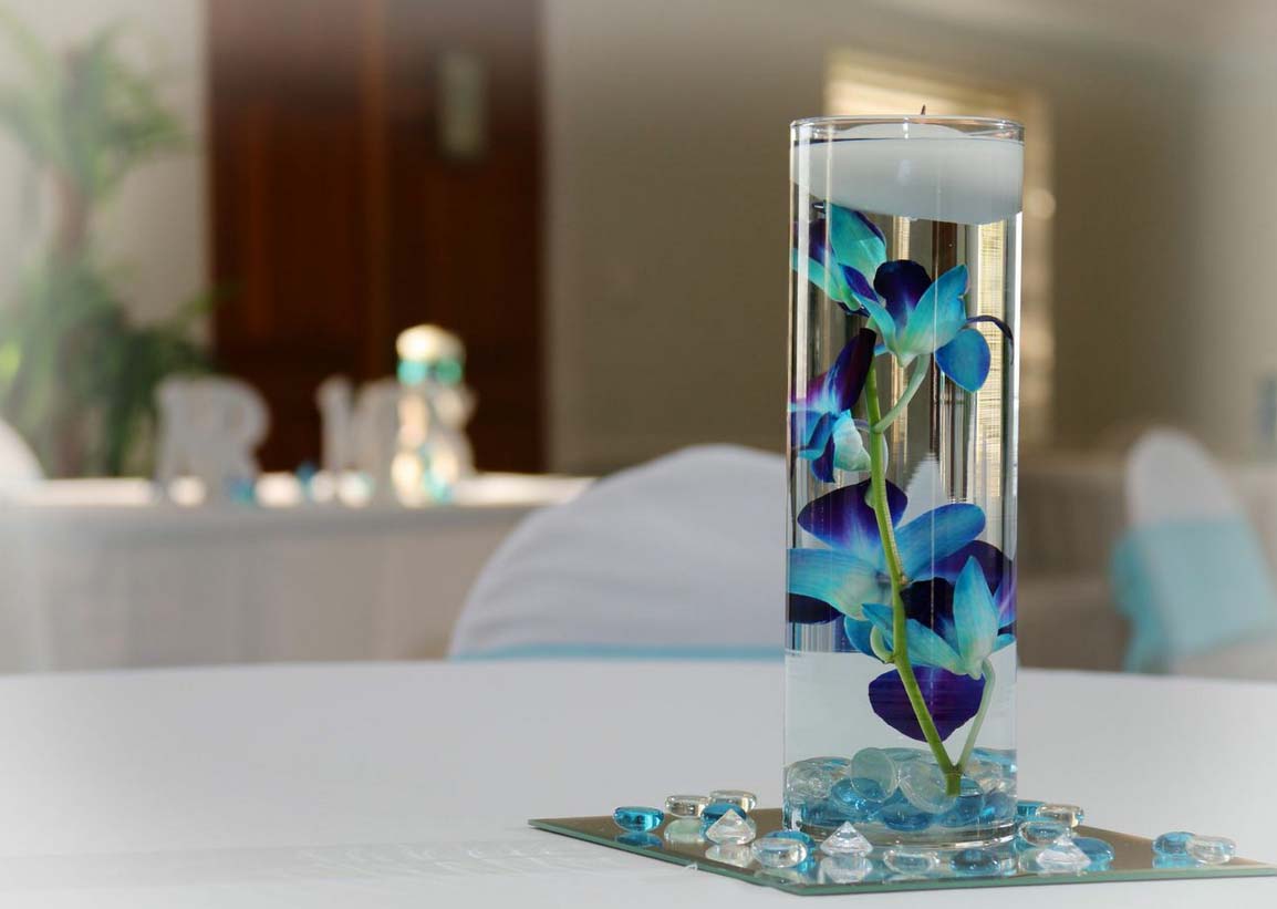 Orchid beach wedding theme