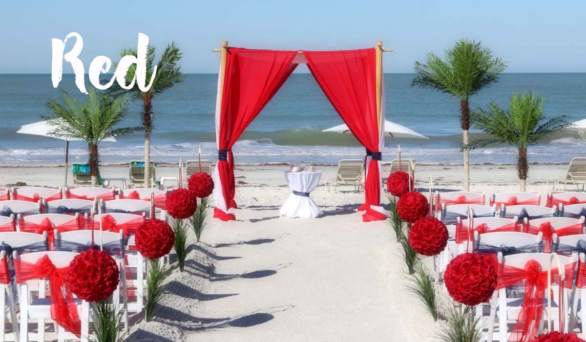 Florida beach wedding themes - red