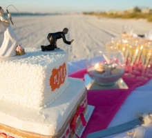 cake and bubbly at pass-a-grille